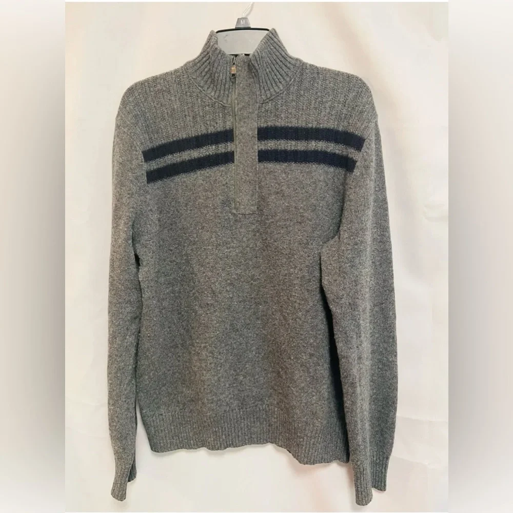 Banana Republic‎ Made Of Italian Yarn 80% Merino Wool  Gray Sweater Size M Men’s